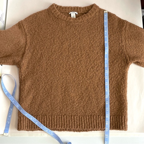 LEWIT Women’s Wool / Alpaca Blend Brown Crewneck Sweater Relaxed Fit - Picture 6 of 10